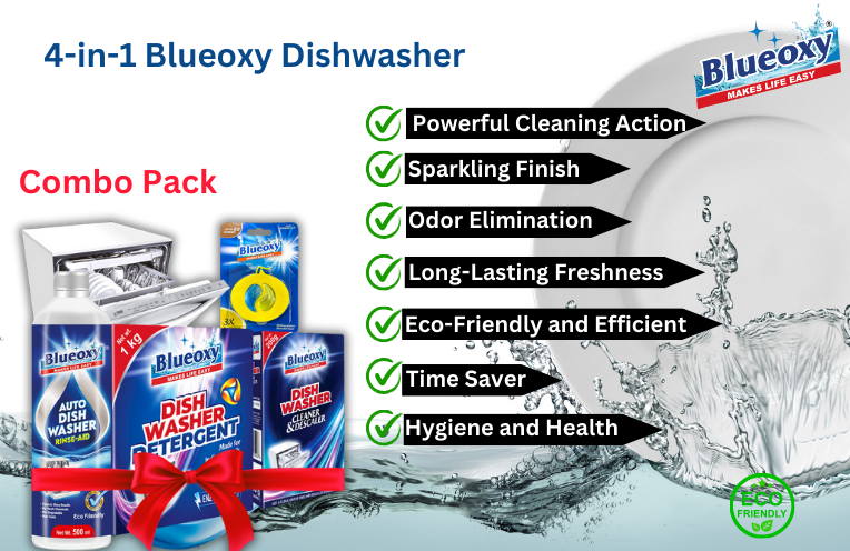 Blueoxy Auto Dishwasher Combo is here to revolutionize your dishwashing routine. This all-in-one solution brings together powerful cleaning, sparkling finishes, and eco-friendly features, making it your ultimate dishwashing companion.